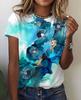 Short sleeved 3D digital printed cross-border new summer women's T-shirt fashion trend 2879 EMA