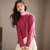 Srcr Women's Thickened 100% Wool High-Neck Lace Sweater