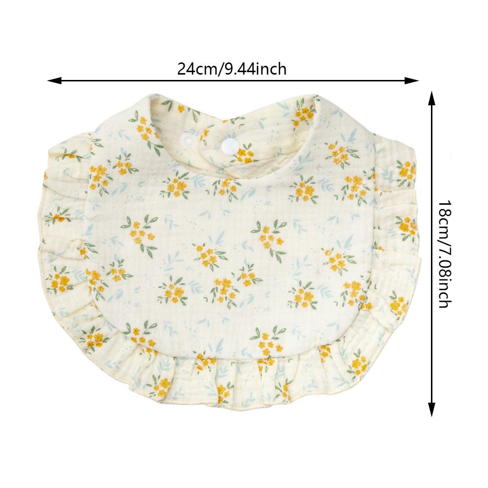 Baby Cotton Gauze Bibs With Ruffled Edge Soft Absorbent Drool Bib For Newborns Infants Toddlers Saliva Towel Burp Cloth
