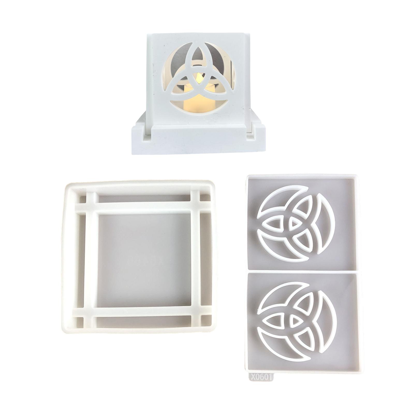 

Practical Candlesticks Making Mold Durable Silicone Mold Set for Crafting Celtic Knot Candle Holders Easy to Use