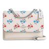 Klare 22 Floral Print Pebble Leather Shoulder Crossbody Bag Small Women Bags Silver Multicolor CT831-SVCAH