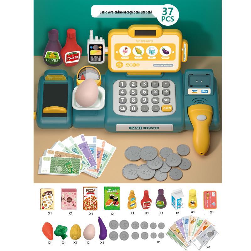 Kids Pretend Play Supermarket Cash Register – Smart Recognition Payment Toy for Boys & Girls