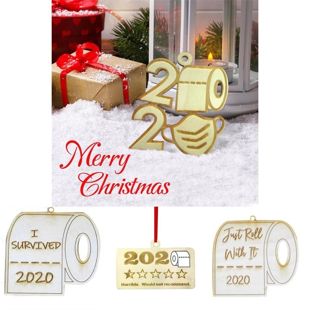 Charming Wooden 2020 Christmas Toilet Paper Santa Claus Quarantine Decoration