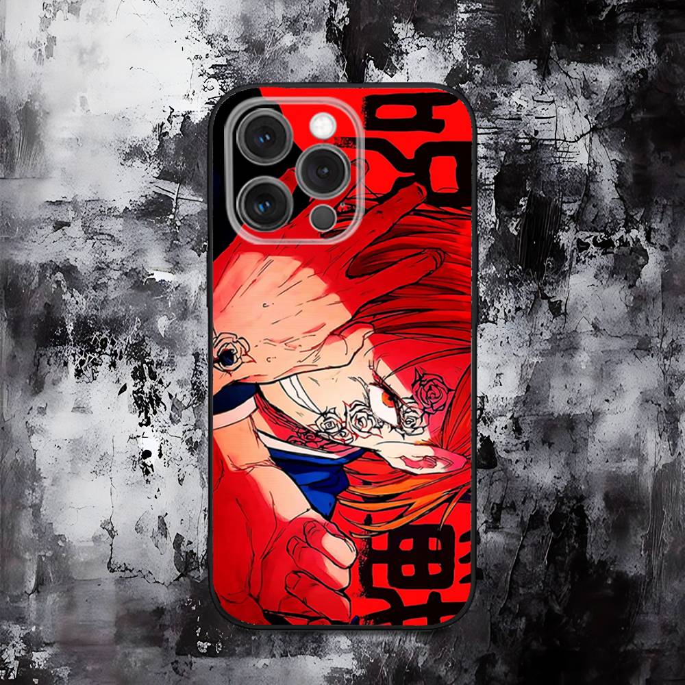 Jujutsu Kaisen Nobara Kugisaki Phone Case For iPhone 16,15,14,13,12,11,Pro,Max,Plus,X,XS,SE,E,Mini,Soft Silicone Black Case