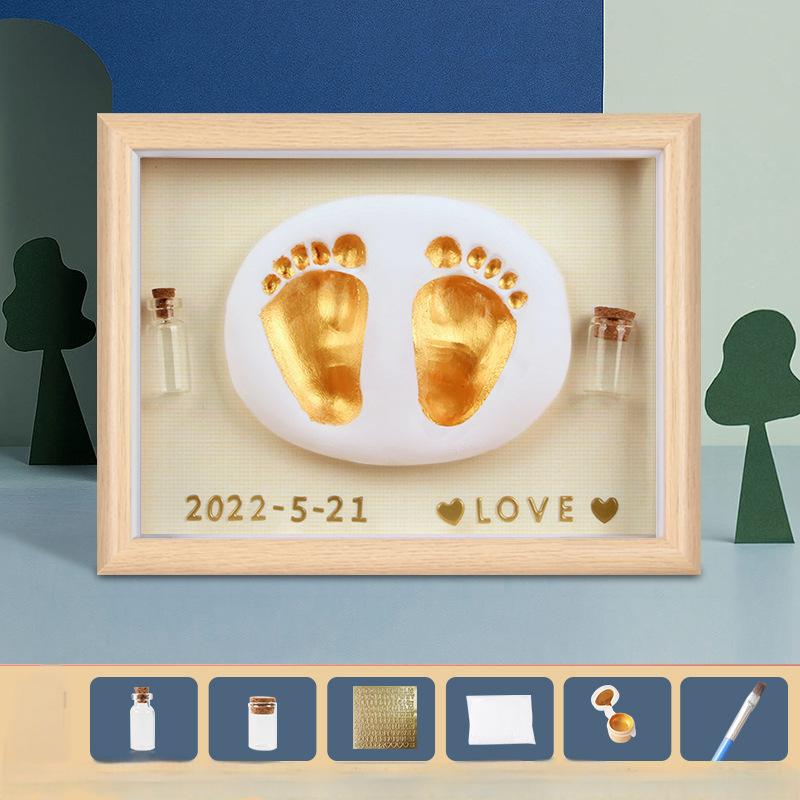 

2 Pcs Baby Hand Foot Print Kit with Photo Frame,Newborn Keepsake Gift for 100 Days 1st Birthday, Bulk Order