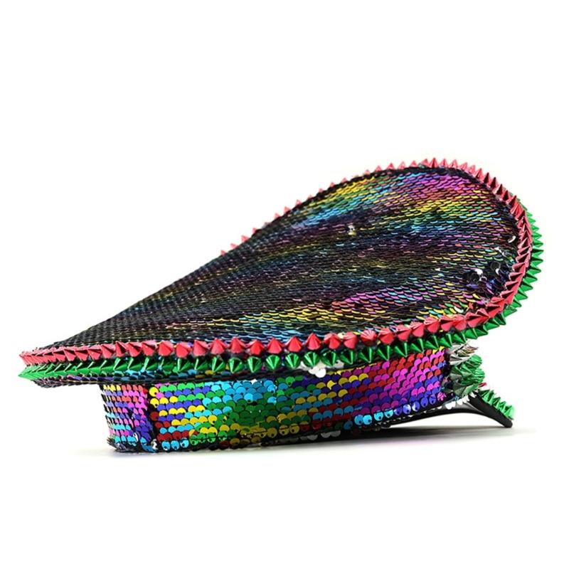 Cappello da Capitano Scintillante Cappello con Paillettes di Cristallo Pesante per Festa di Addio al Nubilato Cappello da Capitano Cappello da Sposa per Attore Attrice