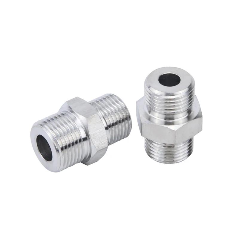 Alta Pressione M 6 8 10 12 14 -20 Metrico 1/4" 3/8" 1/2" 3/4" BSP NPT Maschio 304 Acciaio Inox Nipplo Esagonale Riduttore Raccordo Tubo Connettore