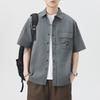 Mountain Outdoor Three-dimensional Pocket Short-sleeved Shirt Men's American Trendy Japanese Loose Mid-sleeved Shirt