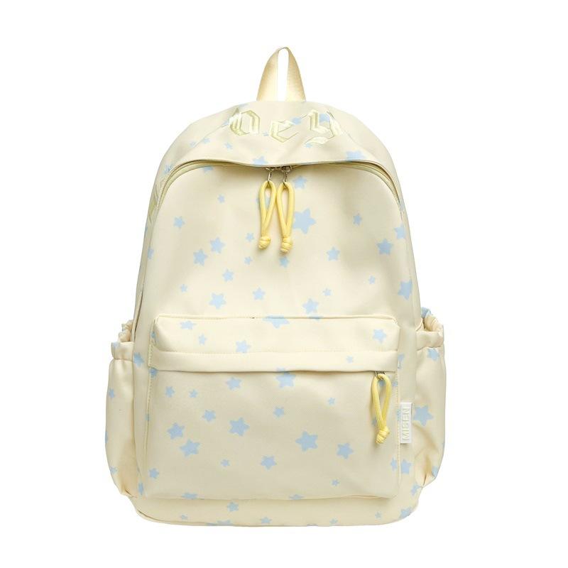 Schoolbag Cute Star Printed Backpack Female Junior High School Student Ins Niche High Value Large Capacity Commuter Travel Backpack