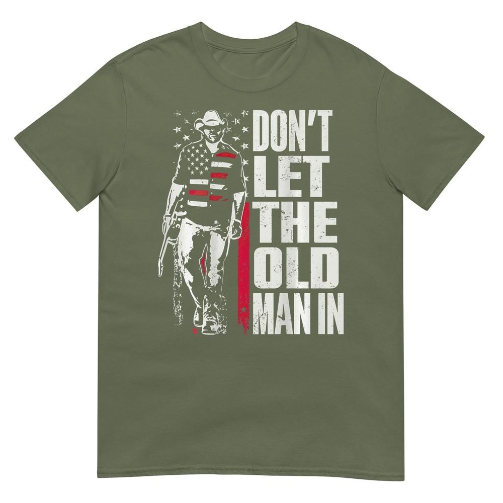 Lass den alten Unisex nicht in der Vintage-amerikanischen Flagge (Auf der Rückseite) T-Shirt