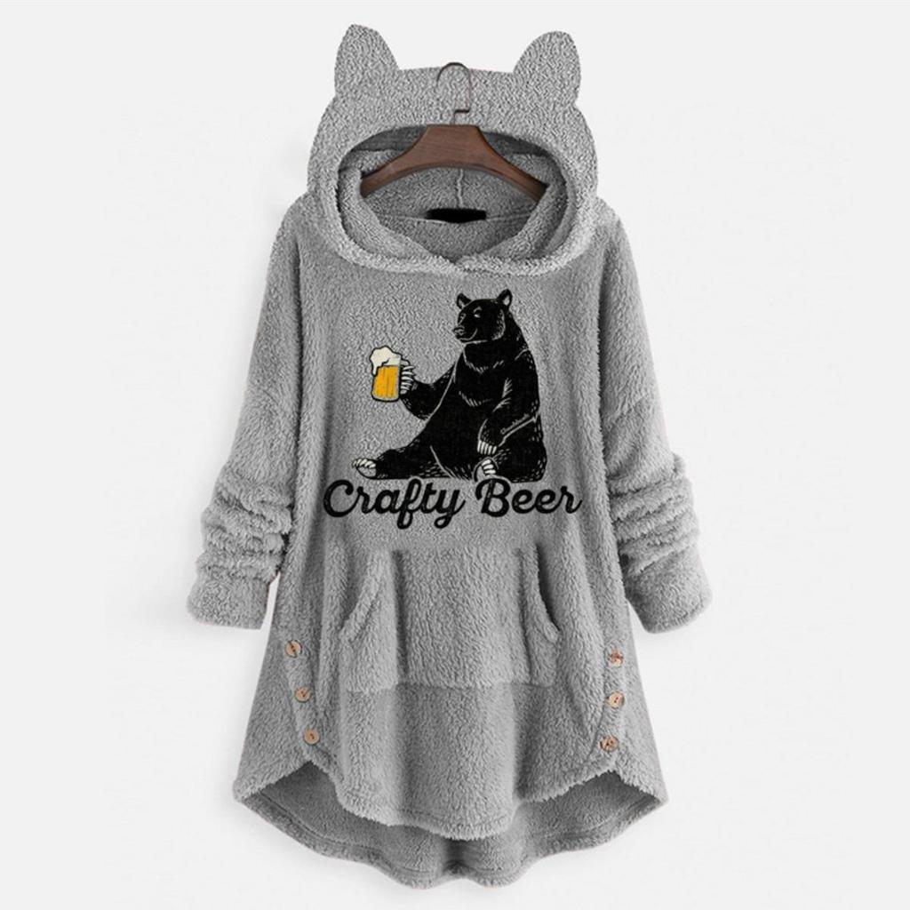 Autumn and Winter Hoodie, Women's Hooded Long Sleeved Double-sided Velvet Women's Oversized Jacket