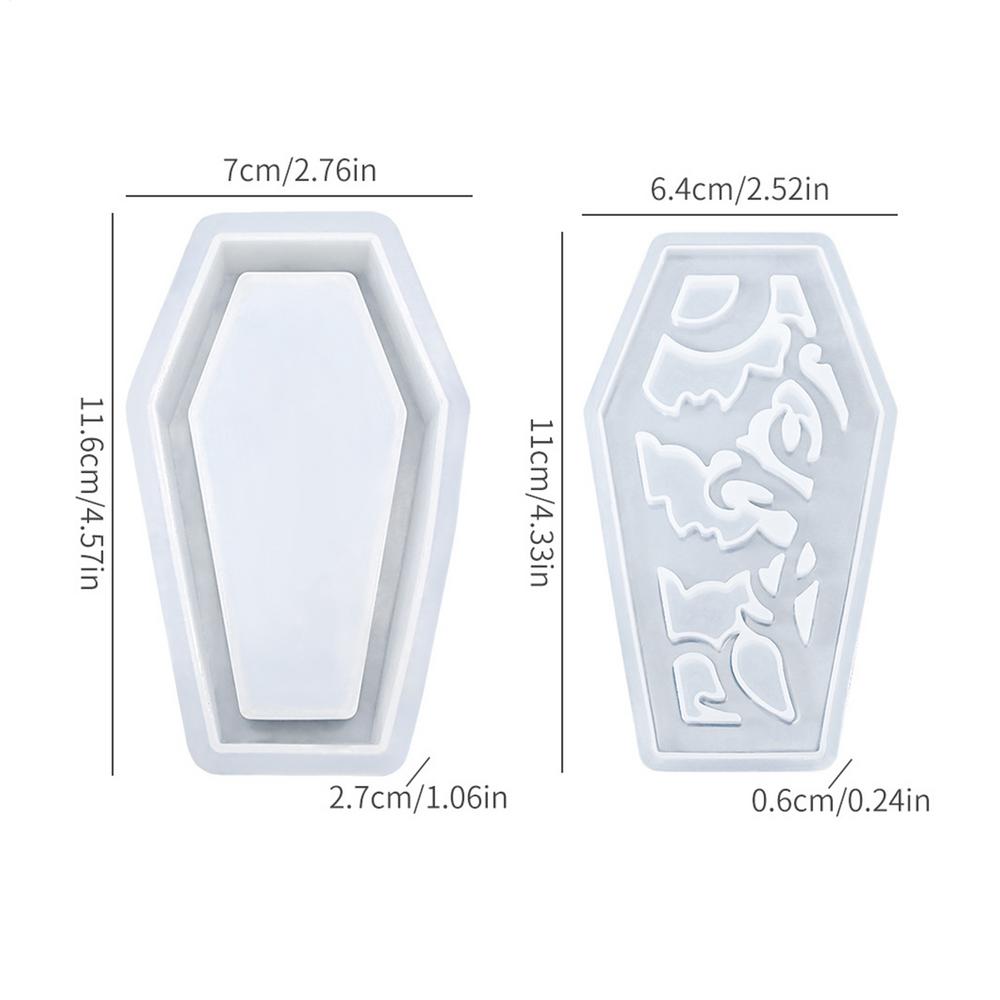 Coffin Silicone Mold Spooky Lamp Shade Mold for Resin Halloween Casting Lampshade Handcraft for Dining Table Bathroom Study