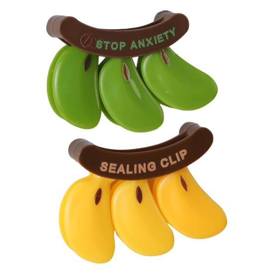 Magnetische Bananenbeutel-Clips Kühlschrank-Verschlussclips für Snacks Lebensmittelaufbewahrung Küche Handpresse Frischhalteclip