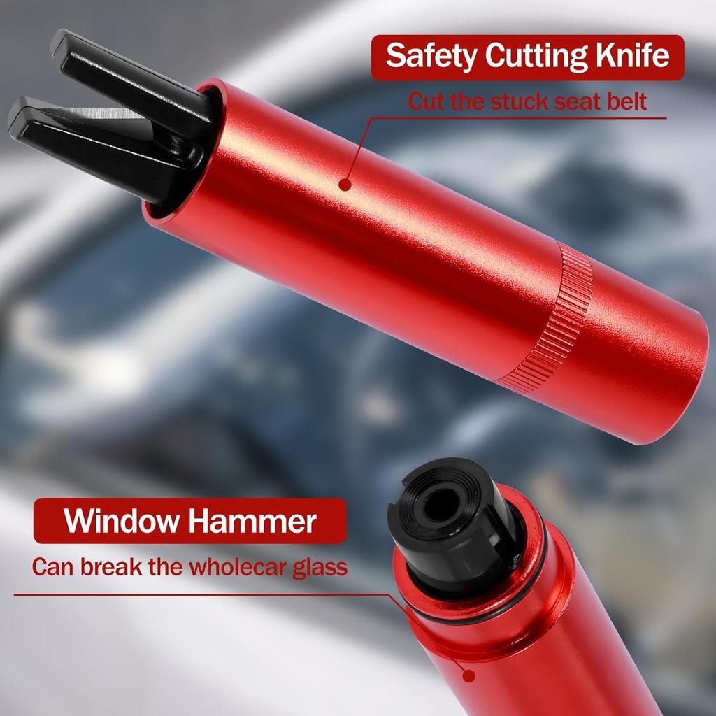 2Pcs Car Safety Hammer Emergency Escape Tool,One Second Window Breaker with Seatbelt Cutter,Portable Auto Rescue Tool Window Breaker Lightweight