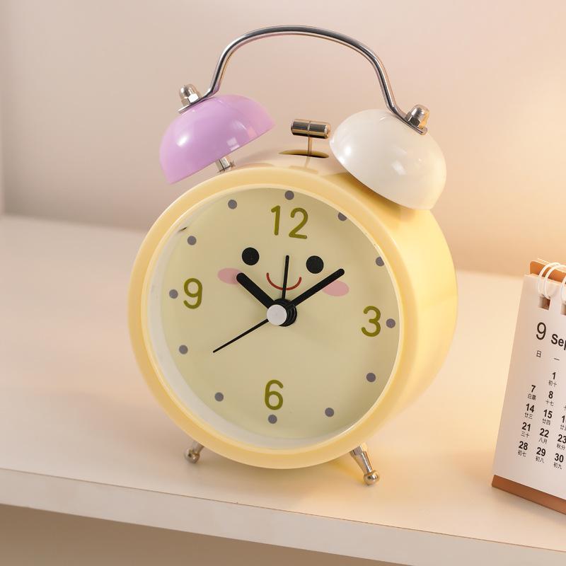 Cute clock for desktop students Children's high-value oversized clock Learning living room Mini mechanical alarm clock