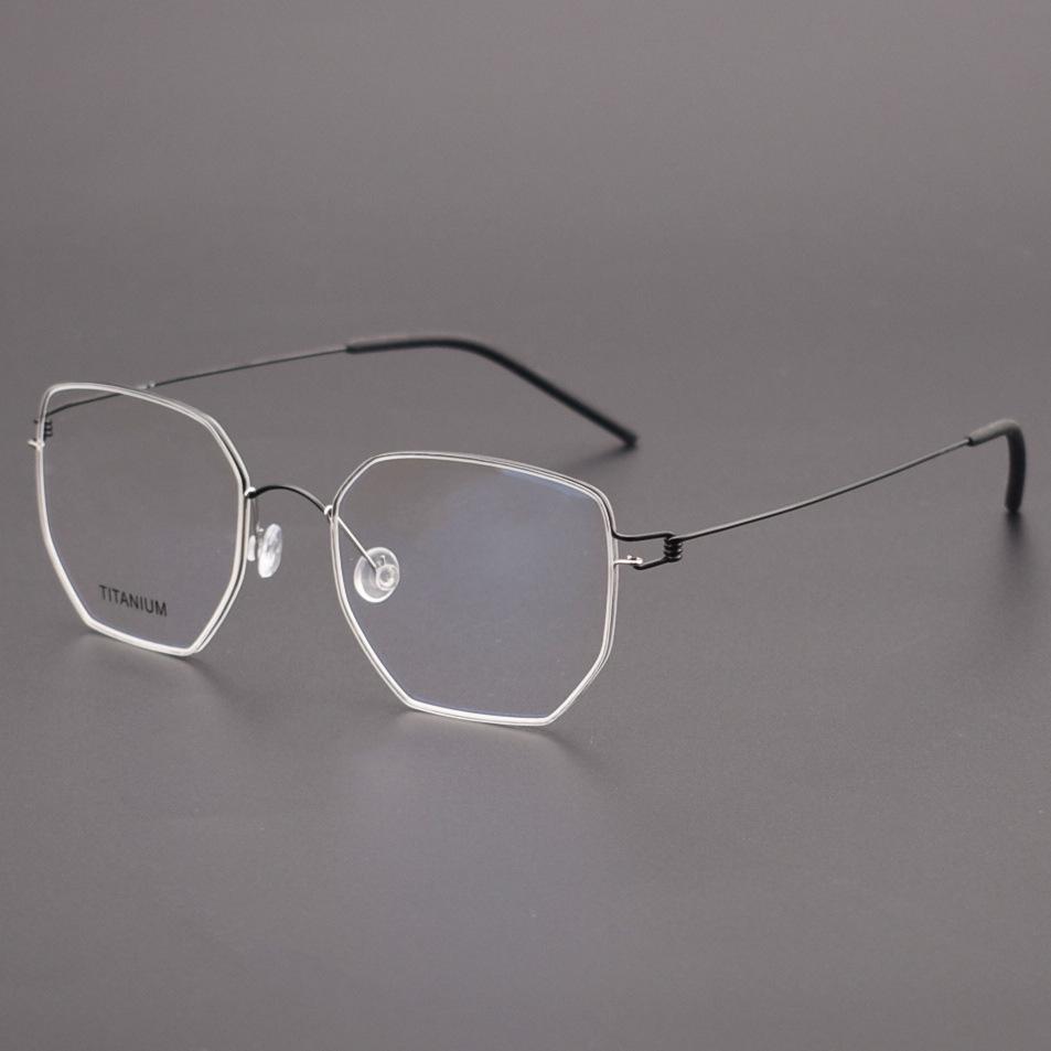 Linde Ultra-Light Esben Irregular Polygonal Anti-Blue Light Myopia Glasses Frame