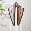 Summer Atmosphere Wearing Headscarf Twill Silk Simulation Silk Cool Diagonal Scarf Cashew Print Women's Triangle Silk Scarf