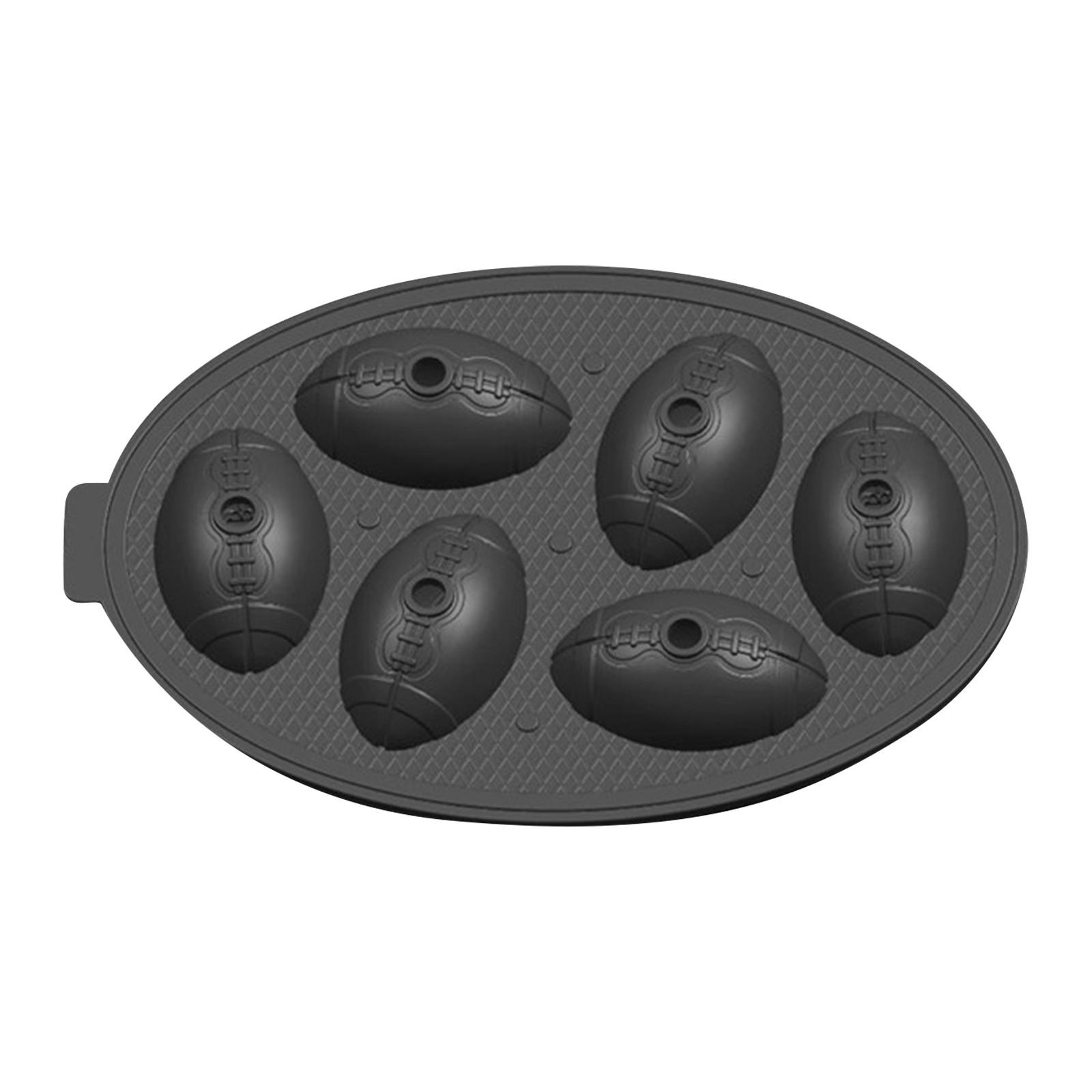 Summer DIY 6 Ice Mould Football Silica Gel Ice Lattice Mould One Size чёрный