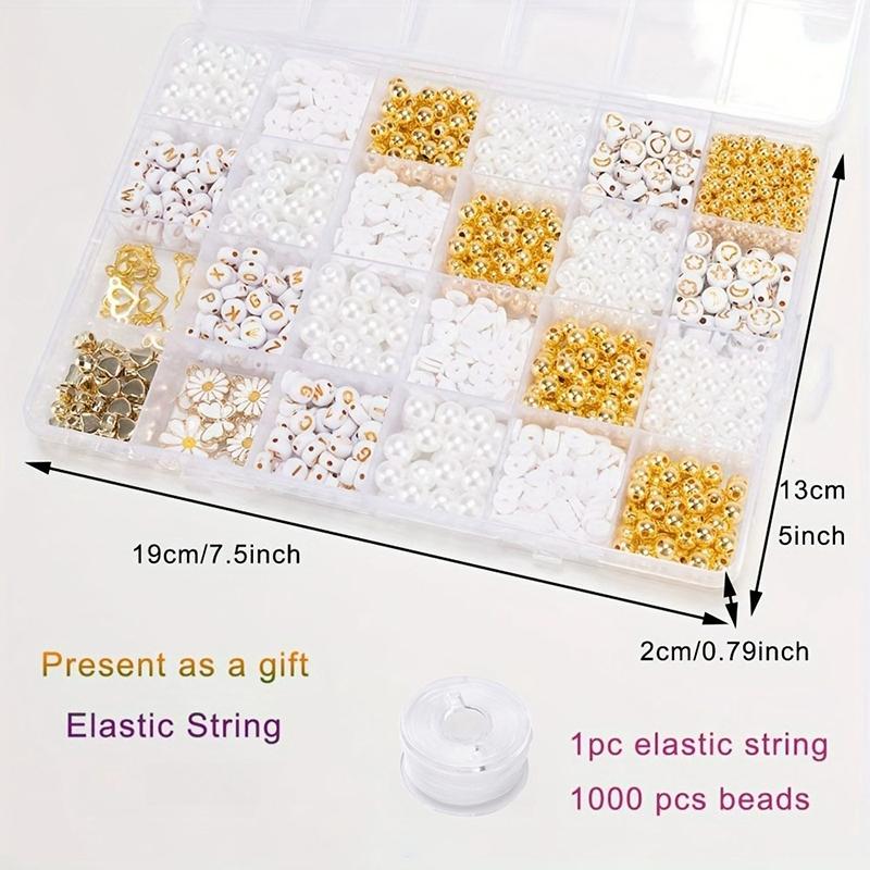 Diy Clay Beads Bracelet Making Kit, Flat Beads For Friendship Jewelry Making,Pearl Polymer Beads With Charms Gifts