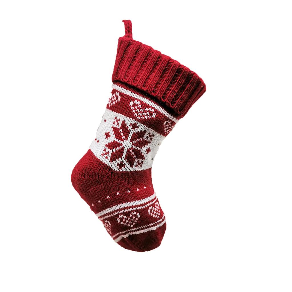 New Year Christmas Stocking Sack Xmas Gift Candy Bag Christmas Decorations For Home Knitted Sock Christmas Tree Decor 2025