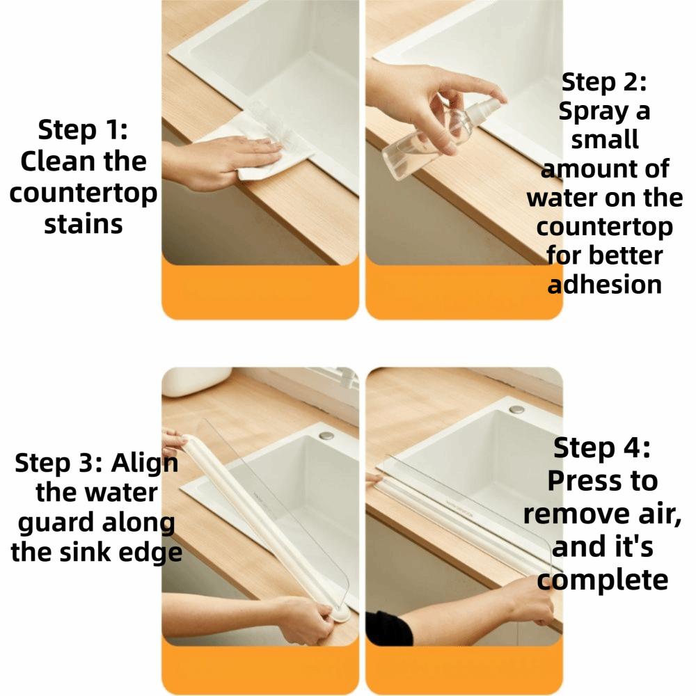 Oil-Proof Sink Baffle Splash Guard Silicone Water Baffle Bar New Sink Organizer  Kitchen Gadget