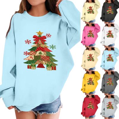 Children's Fashionable Casual Long-sleeved Loose Christmas Print Pullover Sweatshirt