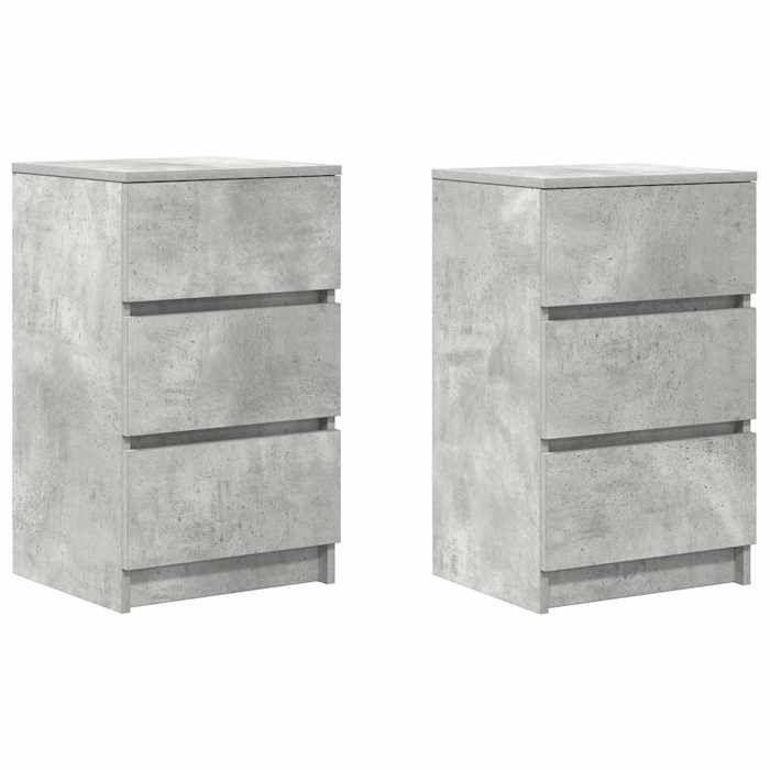 VidaXL Tables de chevet avec 3 tiroirs 2 pcs gris béton 39x35x65 cm, table d'appoint, armoire de lit, table d'appoint pour 861344