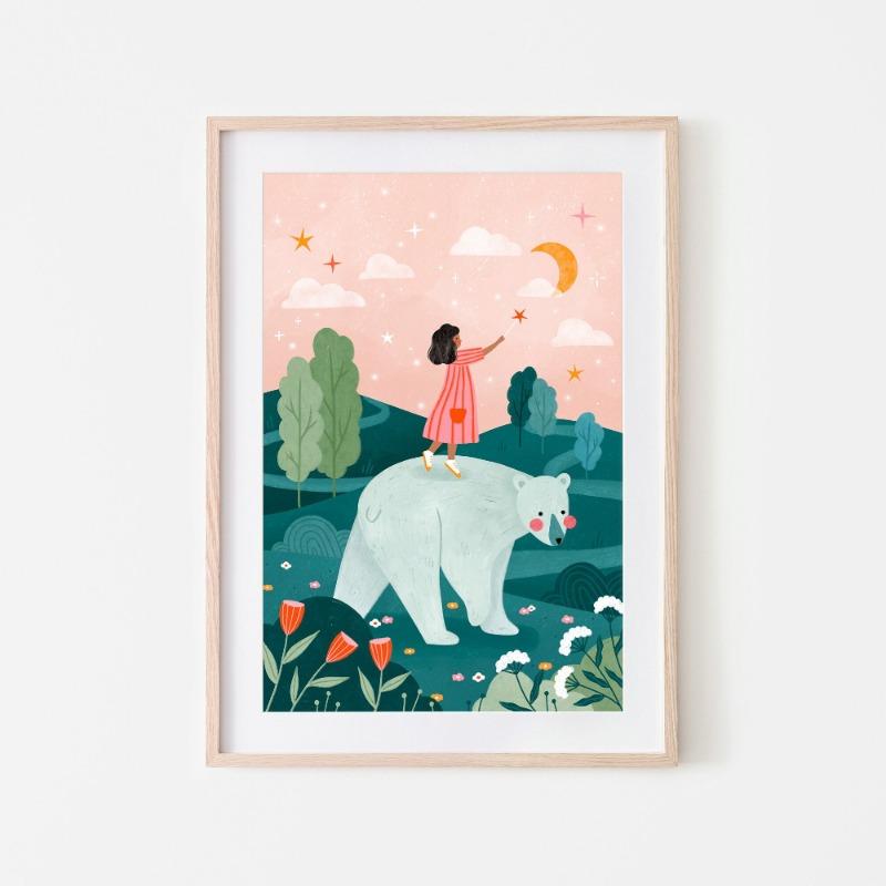 1pc Children's Day Art Poster Colorful Children's Animals Nature Landscape Botanical Illustration Children's Room Nursery Decor