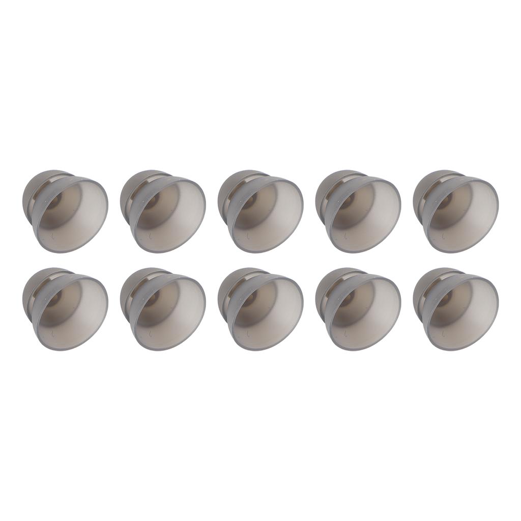 10PCS Hearing Aid Domes 12mm0.5in Double Layer Soft Silicone Washable Removable Anti StaticBlack