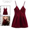 2024 Autumn/Winter European & American Velvet V-Neck Spaghetti Strap Dress for Women
