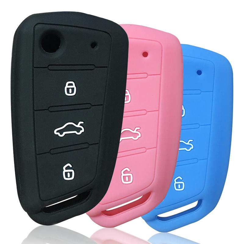 Silicone Key Cover Protective For Jac S3 S2 S4 S5 S7 T40 S5 X4 R3 Refine Sei 3 Case 3 Button Remote Key Holder Car Keychain Skin
