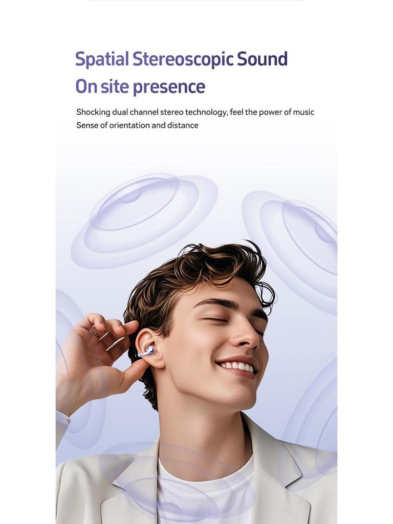 M108 Wireless Bluetooth Ear Clip Earbuds with Noise Cancelling and Extended Battery Life