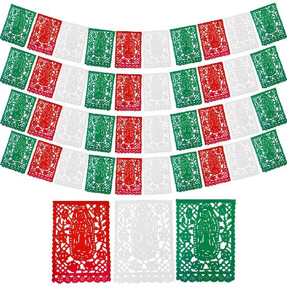 Virgen de Guadalupe, Papel Picado Mexicano Para Fiesta with Virgin of Guadalupe, Mexican Party Decorations by TexMex Fun Stuff (4 banners, 60 feet medium