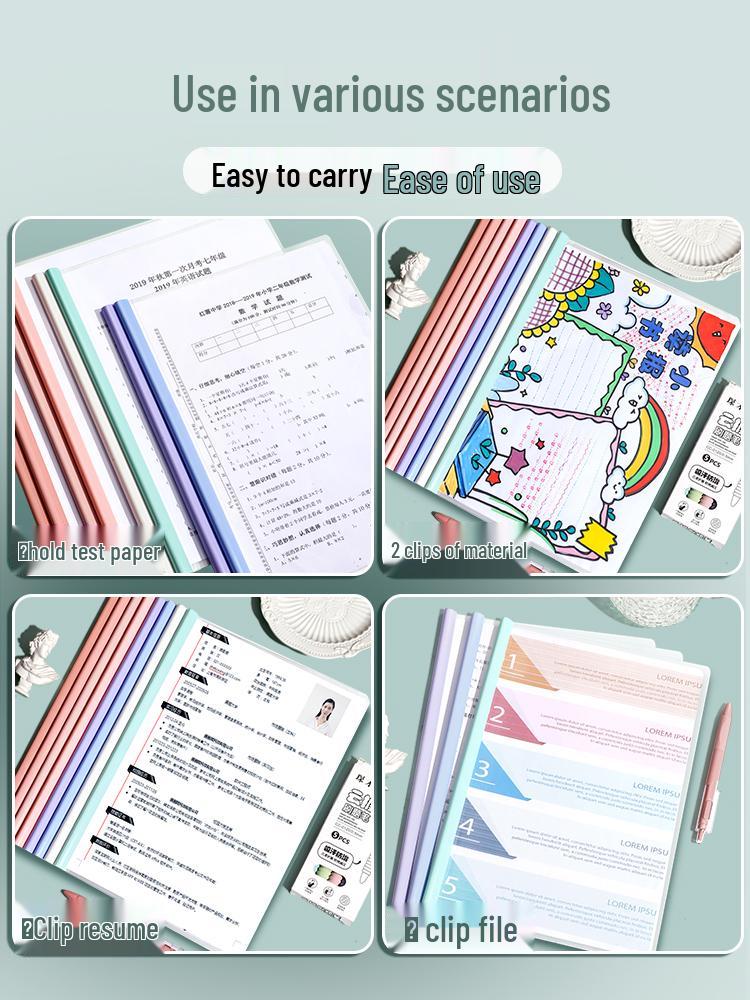 A4 Morandi Gradient Thickened Transparent Document Folder for Students