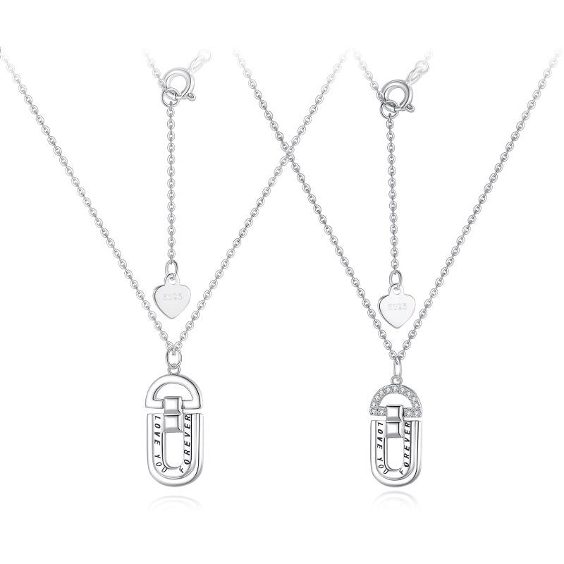 Bao Yi Long S925 Silver Couples' Clavicle Necklaces - Forever Love Jewelry for Valentine’s Day