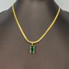 Niche Temperament Design Necklace Snake Bone Chain Light Luxury Green Zircon Pendant Titanium Steel Necklace for Women