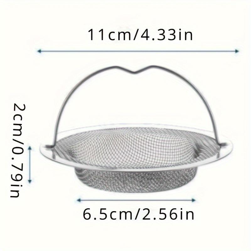 Sink Strainer with Handle - Easy-Clean Kitchen Drain Collector, Anti-Blocking Mesh Filter for Bathroom and Shower, Anti-Rust Plug to Prevent Waste