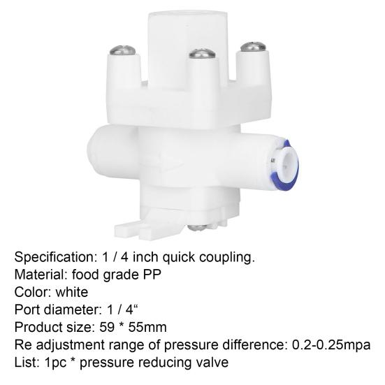 1/4 Inch Pressure Reducing Valve Compact Eco-friendly Food Grade PP Water Tube Pressure Regulator for Pipeline Machine