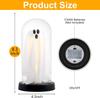 Light Up Ghost in Glass Cloche - Halloween Decorations Indoor with LED Glowing Spooky Figurine Tabletop Centerpiece for Home Party Charming Ghost Gif