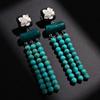 1 Pair Beaded Design Beaded Dangle Earrings Turquoise Color Boho Earrings Women