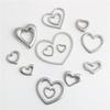 Fashion Stainless Steel Cut Out Heart Pendant Fashion Trendy Cool Punk Hip Hop Stylish Matching DIY Ornament Accessories