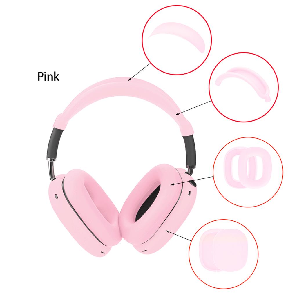 Silikonové pouzdro pro sluchátka AirPodsMax, odolné proti poškrábání, náušníky, kryt/kryt na hlavový most 4 v 1