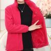 Middle-aged and Elderly Womens Autumn and Winter Velvet Thickened Polar Fleece Cardigan Double-sided Velvet Jacket Top Mothers Clothing