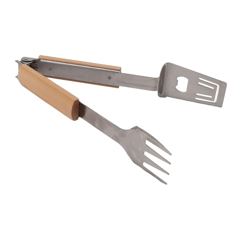 Grill Spatula Fork Tongs Durable Stainless Steel Food Tongs Multifunctional Long Handle Buffet