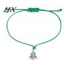 Stackable Minimalist Wrist Accessories Christmas Braided String Bracelet, Adjustable Handmade Bracelet with Metal Rope Tree/Snowflake/Elk Charm,