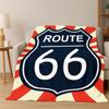 Retro Route66 Amerika Mutter der Straßen Schild Flanelldecke Weiche Warme Überwurfdecke für Schlafzimmer Wohnzimmer Bett Reise Camping Picknick