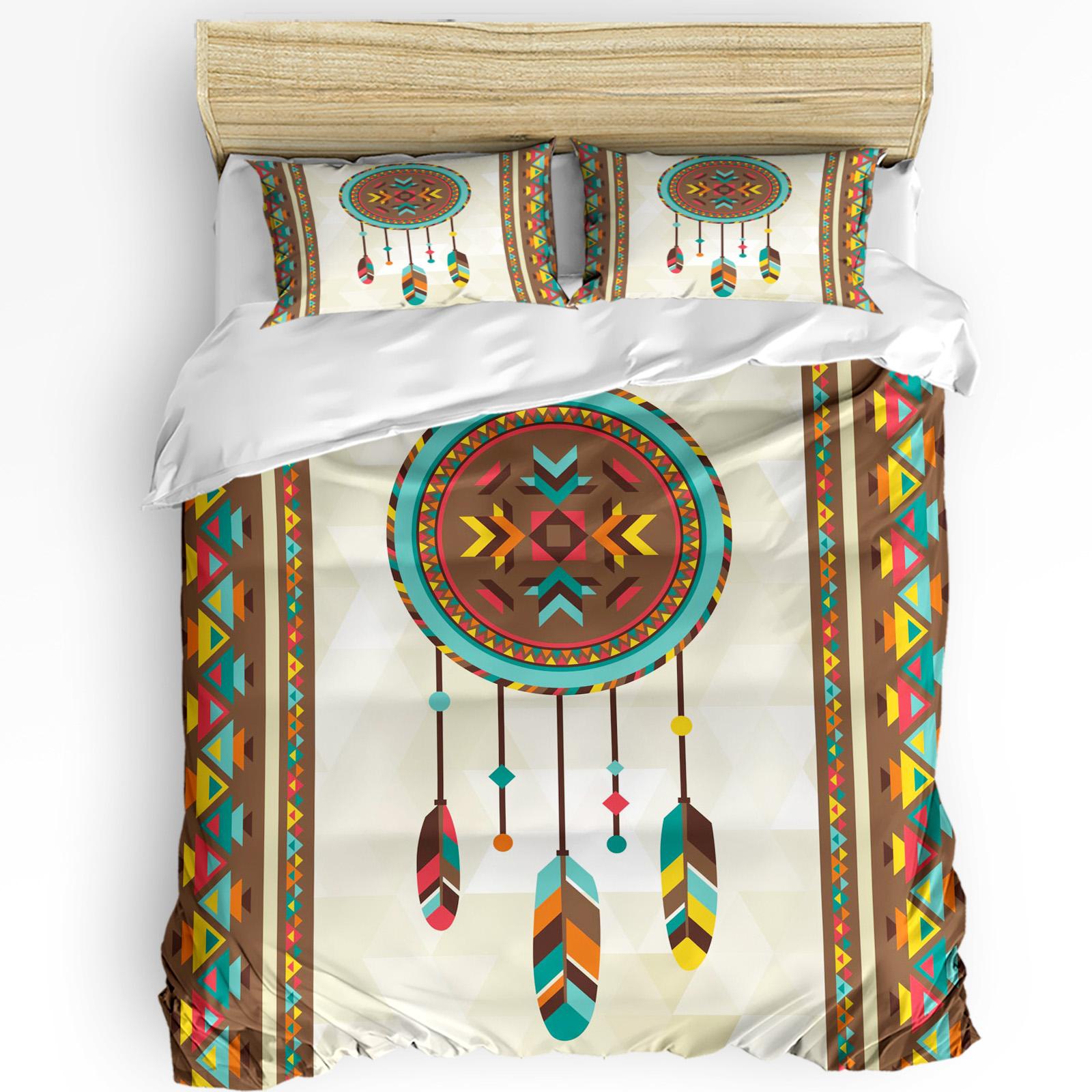 

Comforter Dream Catcher Grey Feather Retro Art 3Pcs Bedding Set For Bedroom Double Bed Home Textile Comforter (quilt)-EU Single(135*200cm)3pcs