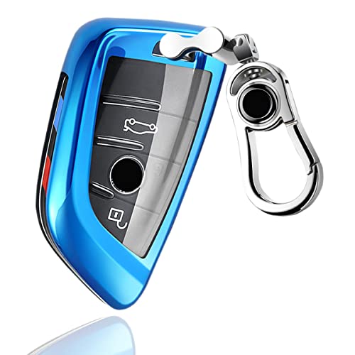 

BMW Smart Key Case 1 2 3 5 6 7 8 Series X1 X2 X3 X4 X5 X6 X7 Z4 Exclusive Cover Smart Key Key Holder Key Case Sword Shape Luxury (Blue-1)
