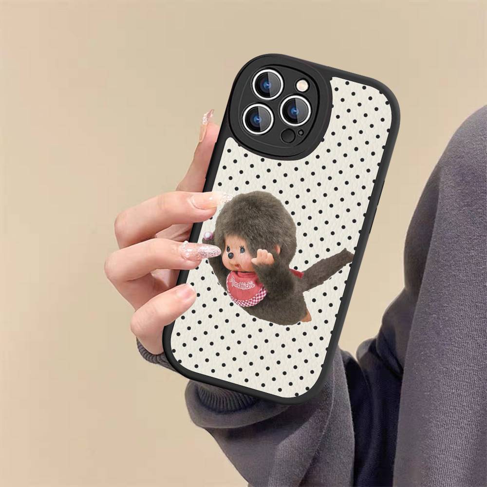 Cute M-monchhichis-s Phone Case For IPhone 16 15 14 11 12 13 Pro Max Plus Back Leather Shell