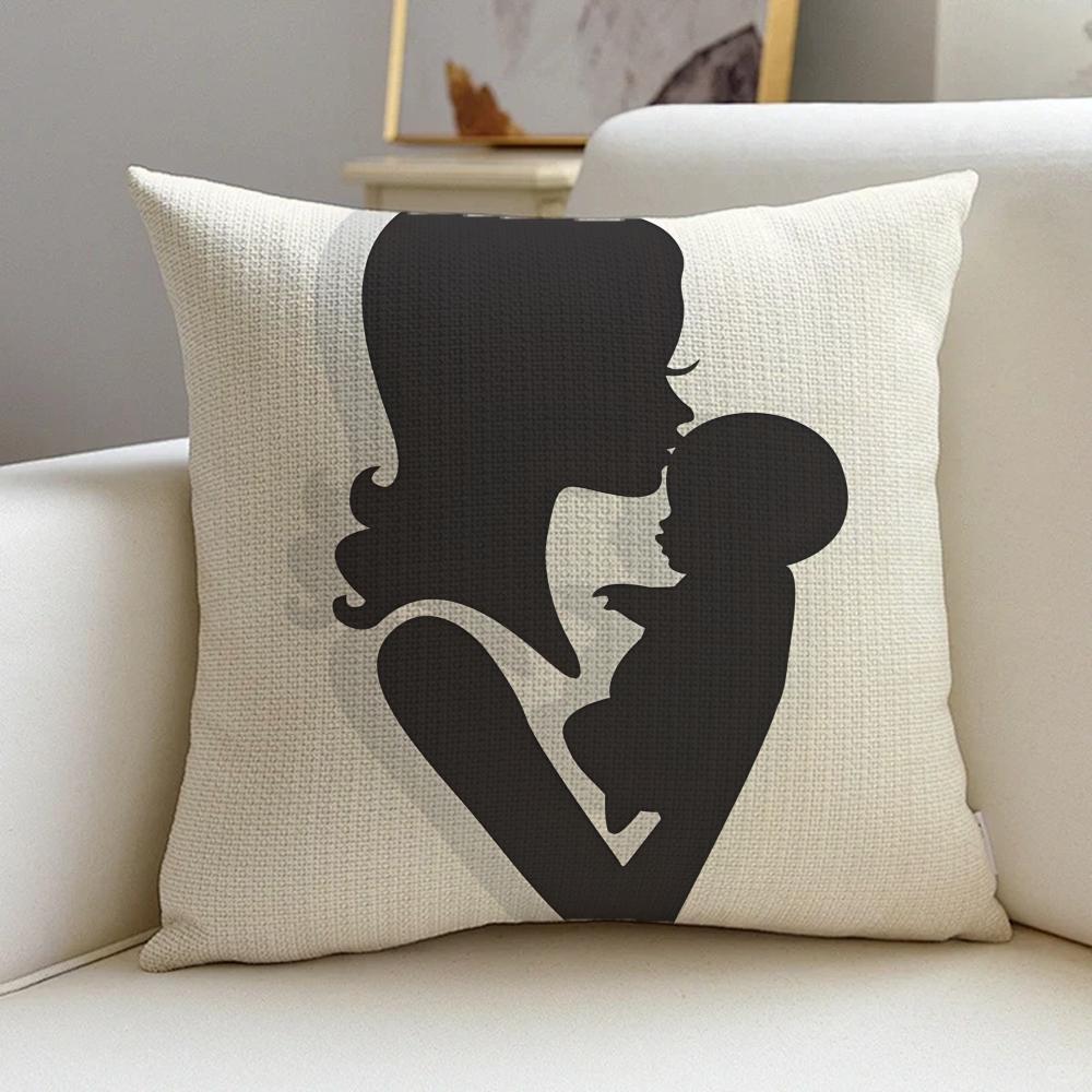 PMothers Days Cushion Cover Natural Linen Pillowcase Set AllinOne Decor for Sofa Bedroom Chair